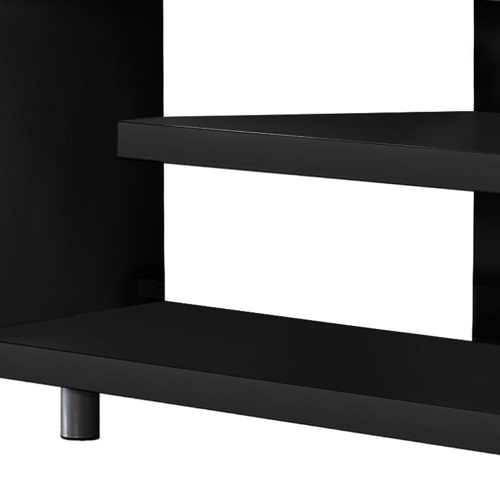 60" Dark Brown Cabinet Enclosed Storage TV Stand