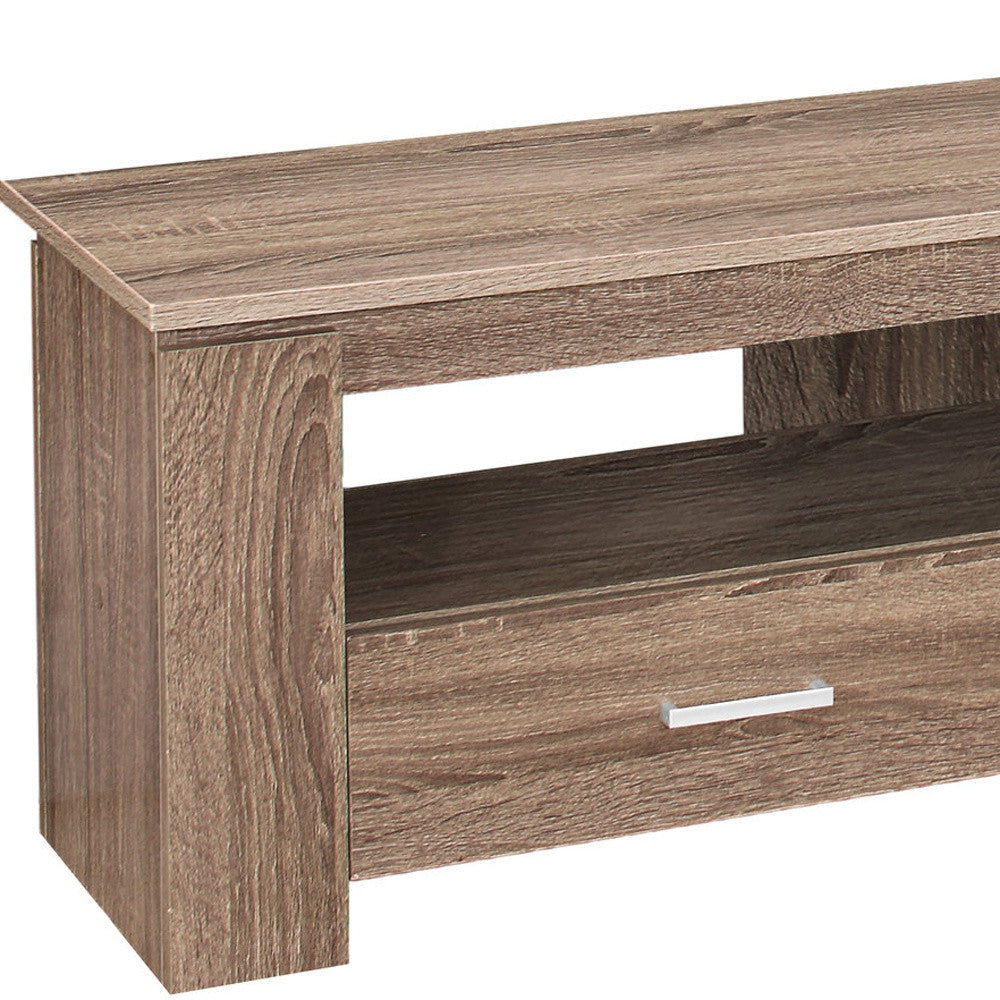 47" Deep Taupe Open Shelving TV Stand