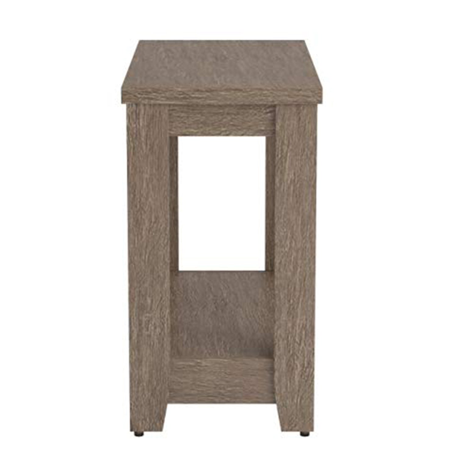 22" Deep Taupe End Table With Shelf