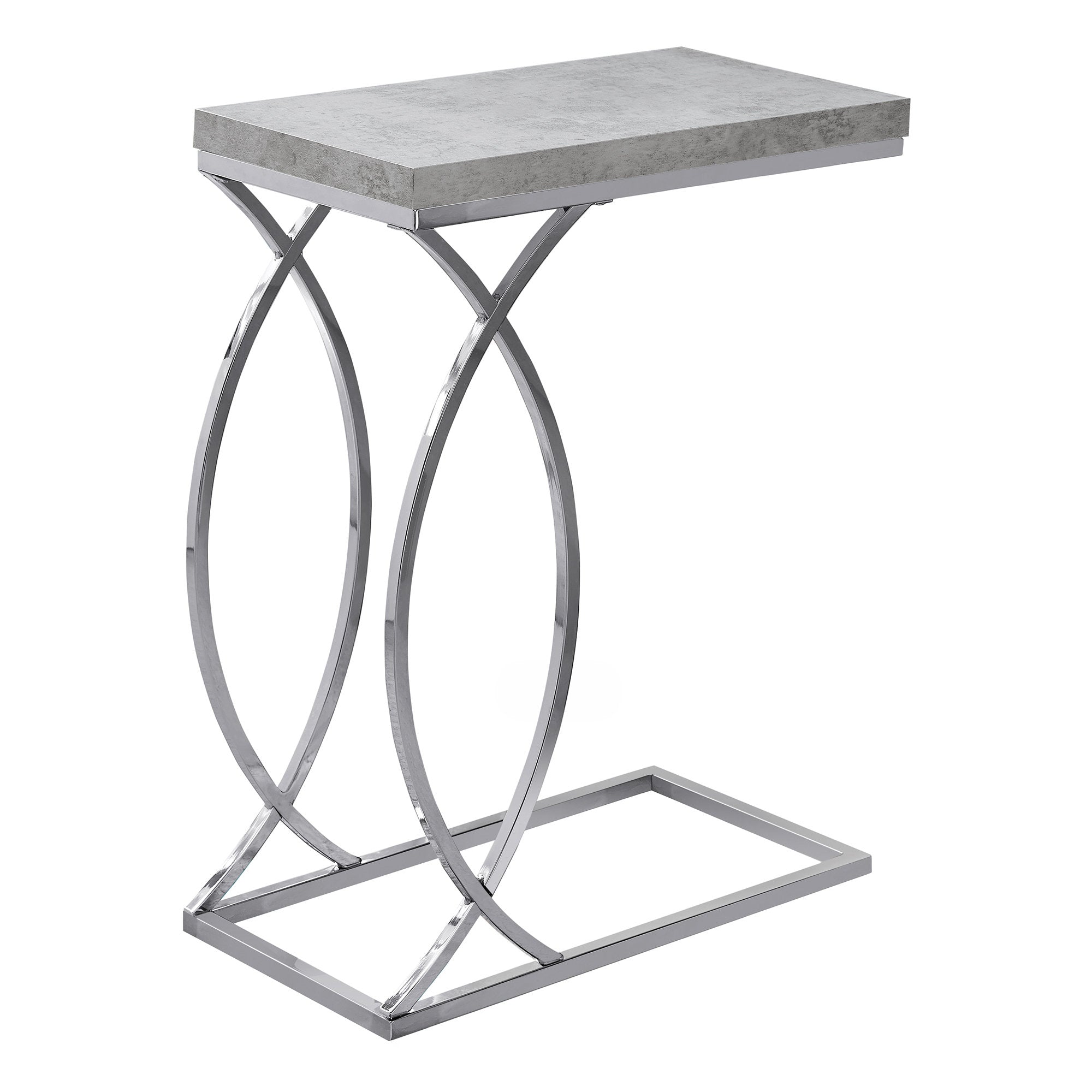 18.25" X 10.25" X 25" White Mdf Metal Accent Table