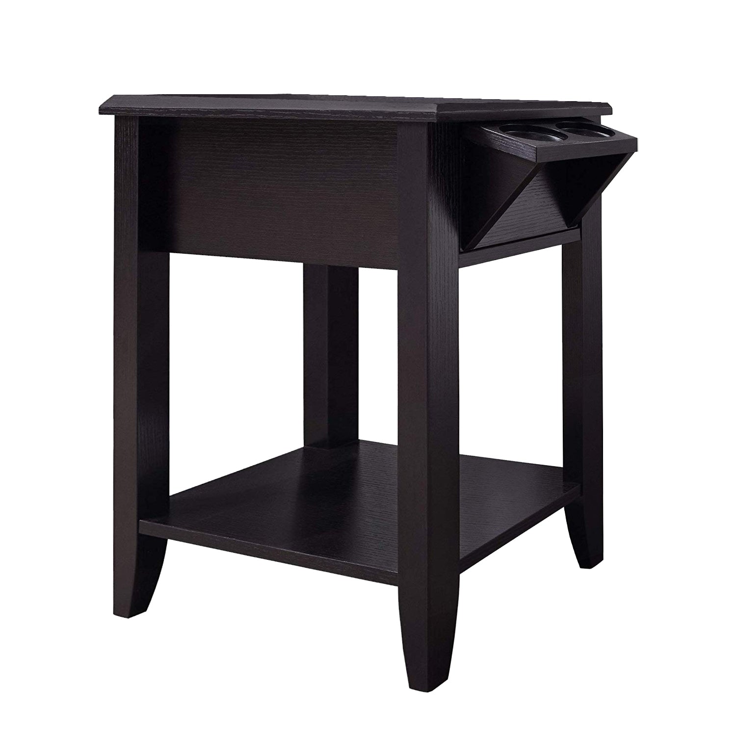23" Brown End Table With Shelf