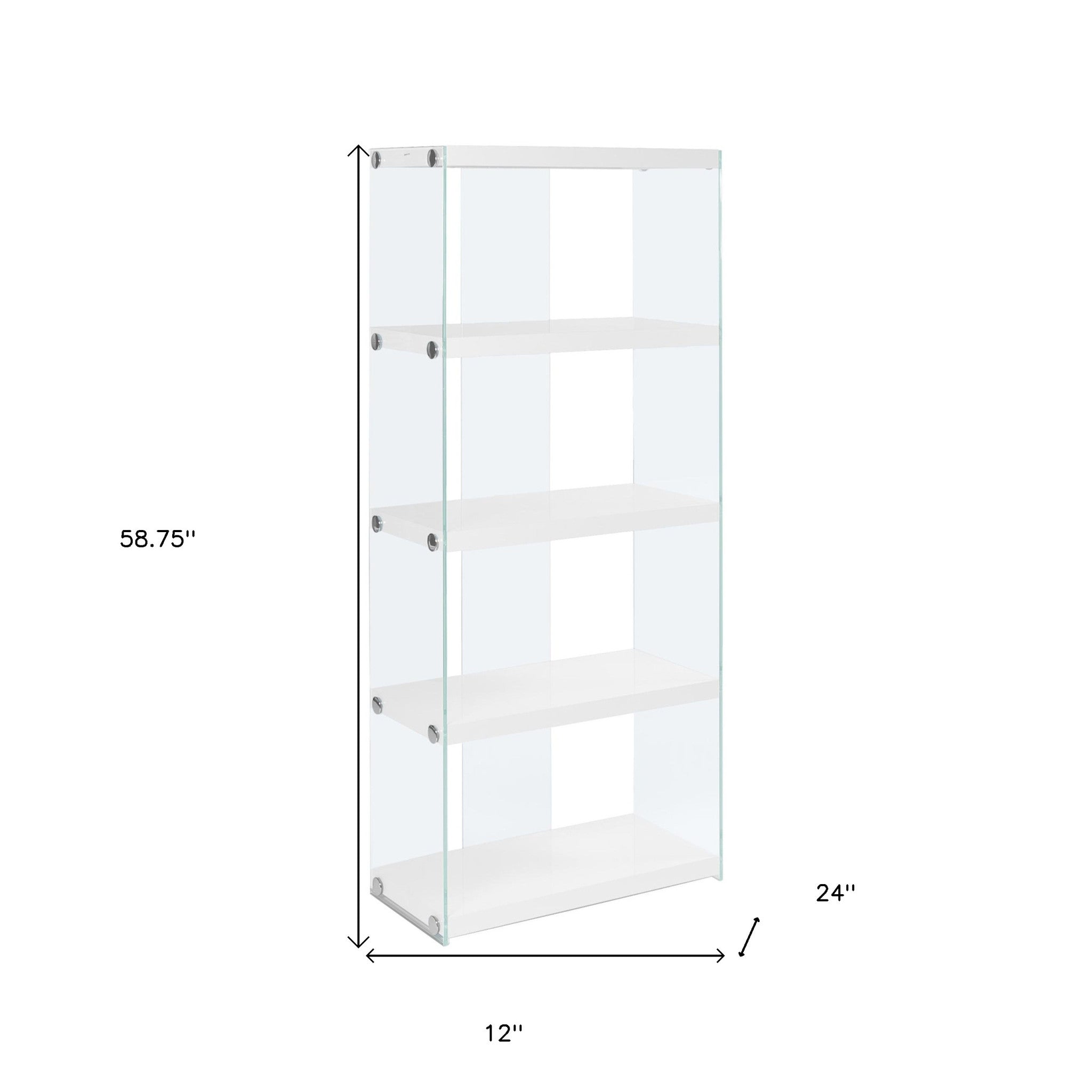 59" Brown Wood Etagere Bookcase