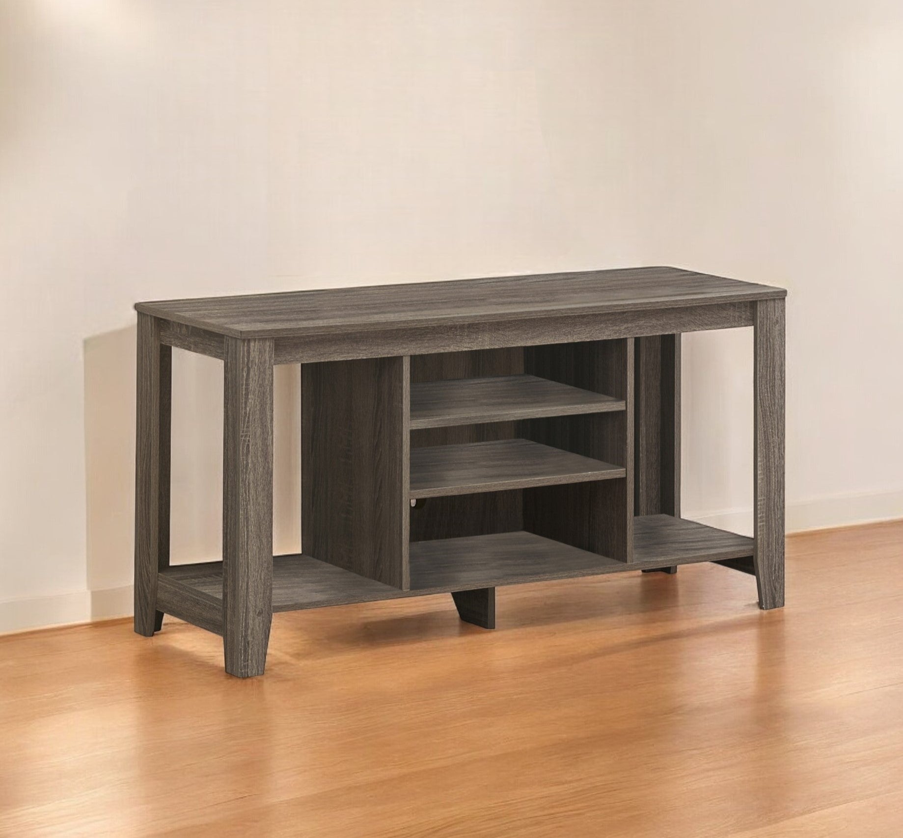 48" Deep Taupe Open Shelving TV Stand