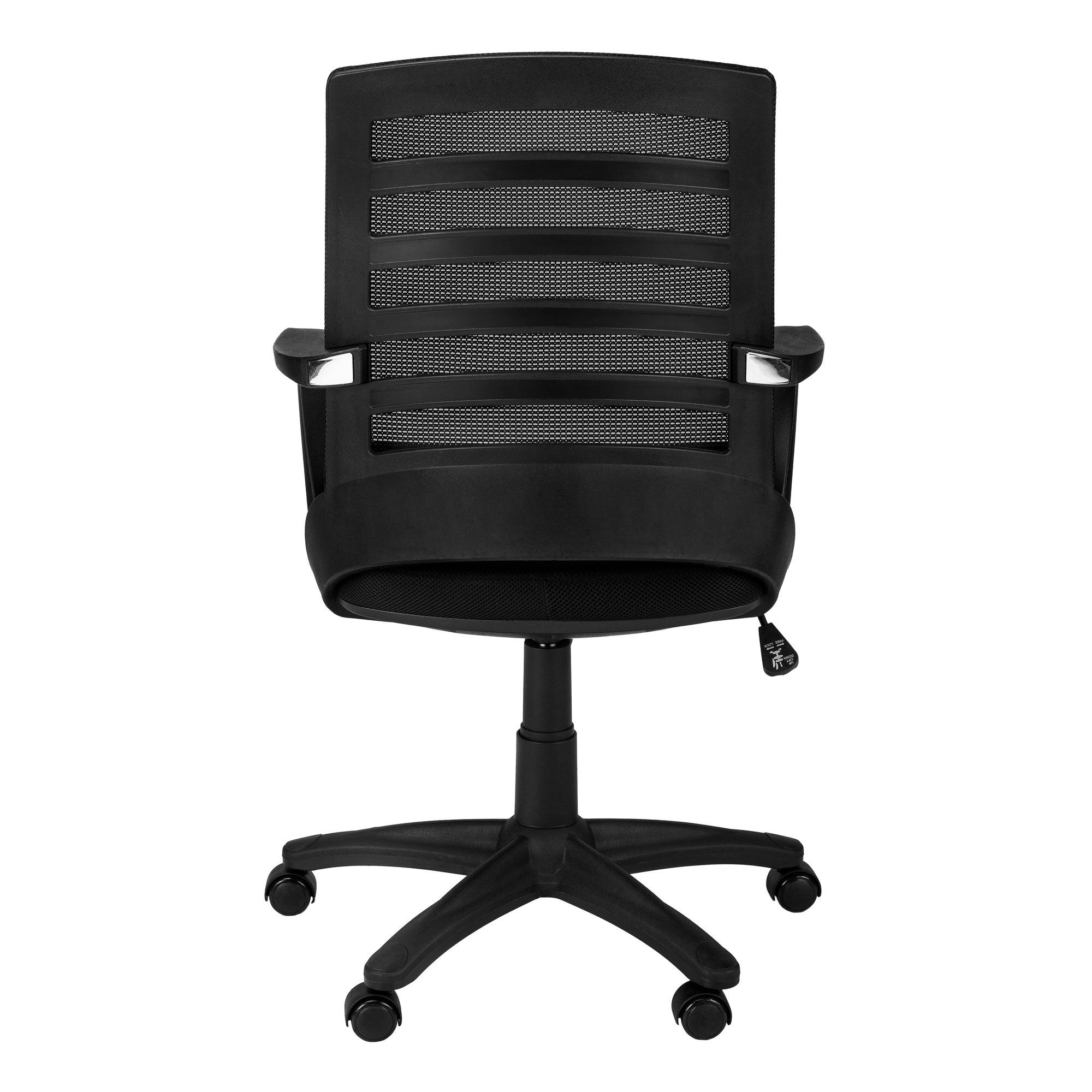 Black Polyester Seat Swivel Adjustable Task Chair Mesh Back Plastic Frame