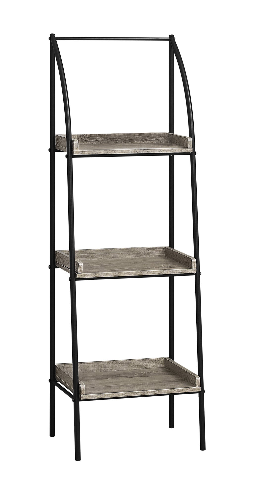 48" Taupe Metal Etagere Bookcase