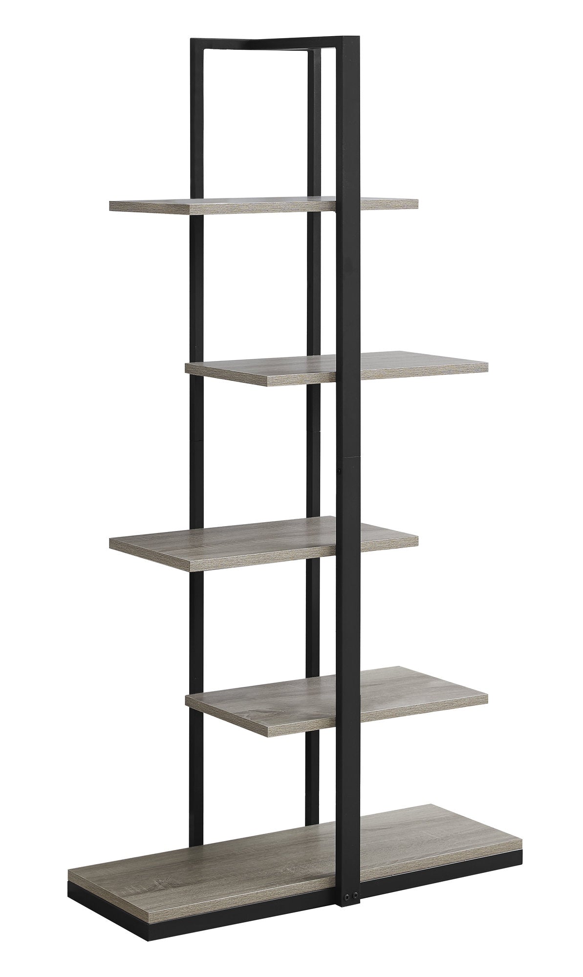 60" Black Metal Etagere Bookcase