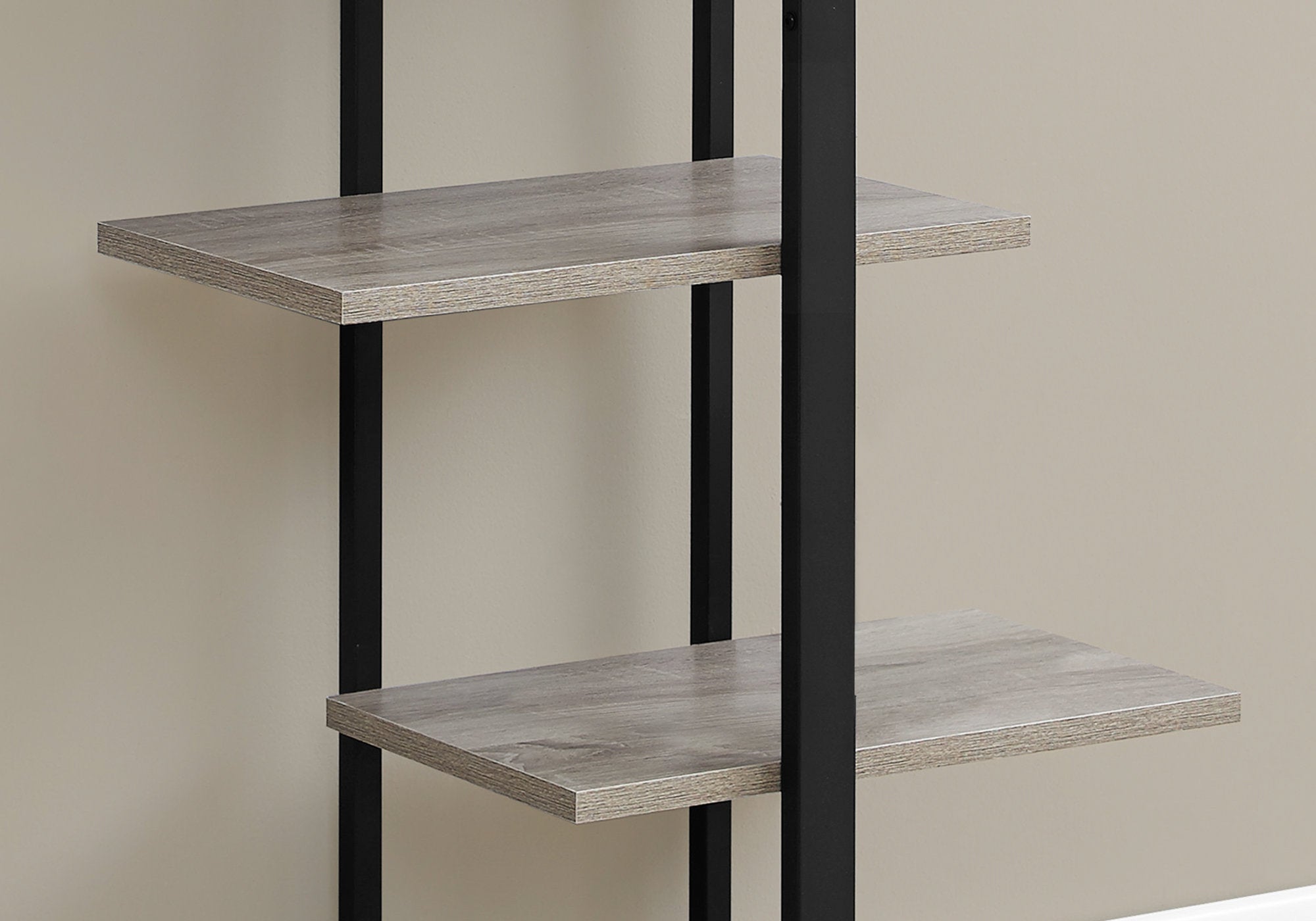 60" Black Metal Etagere Bookcase