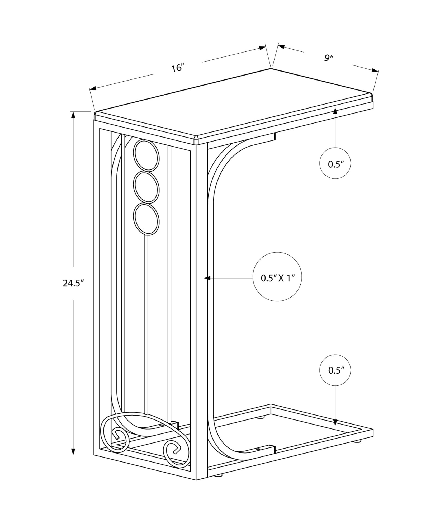 60" Espresso Metal Four Tier Bookcase