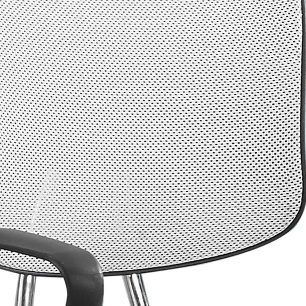 Black Polyester Seat Swivel Adjustable Task Chair Mesh Back Plastic Frame