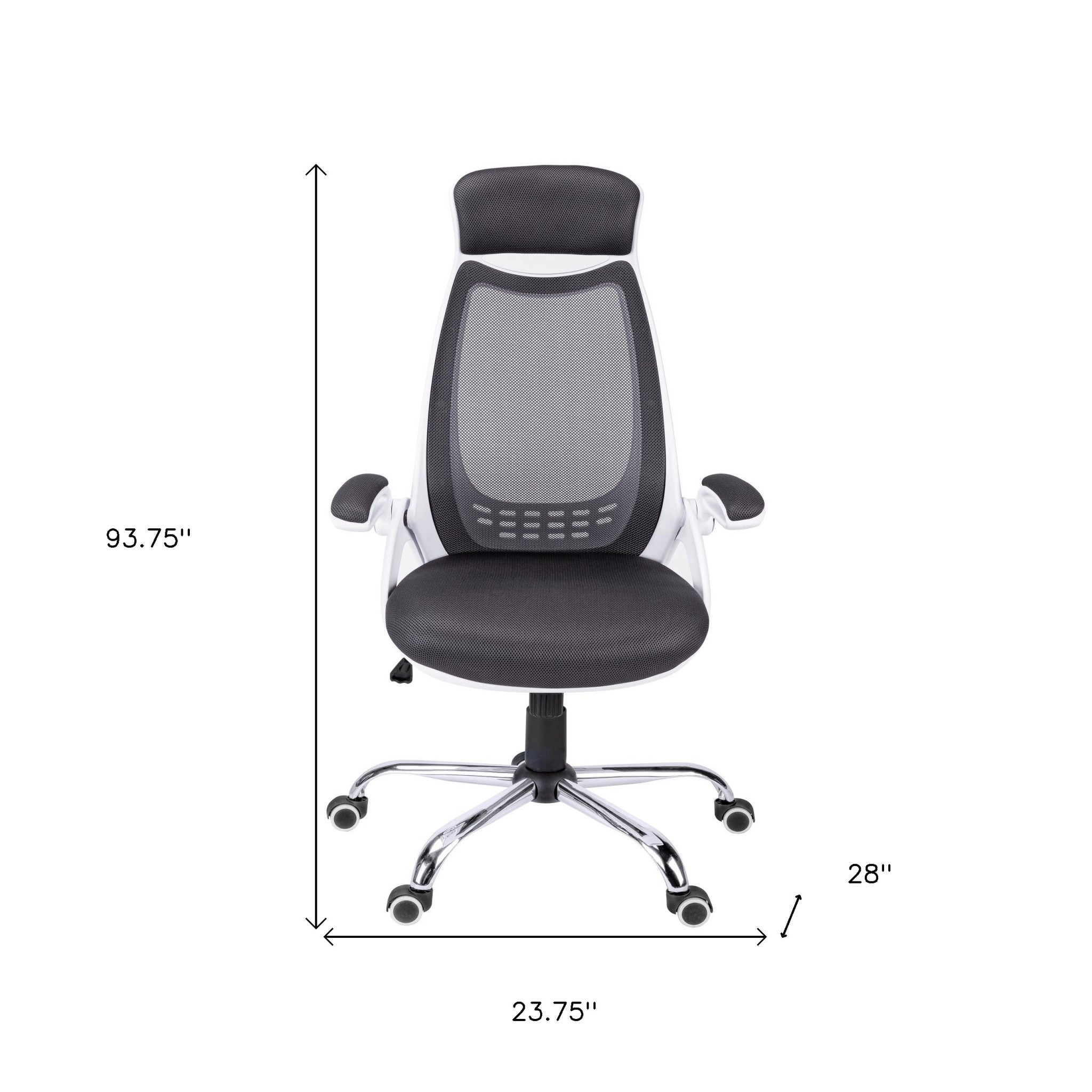 Black Polyester Seat Swivel Adjustable Executive Chair Mesh Back Plastic Frame