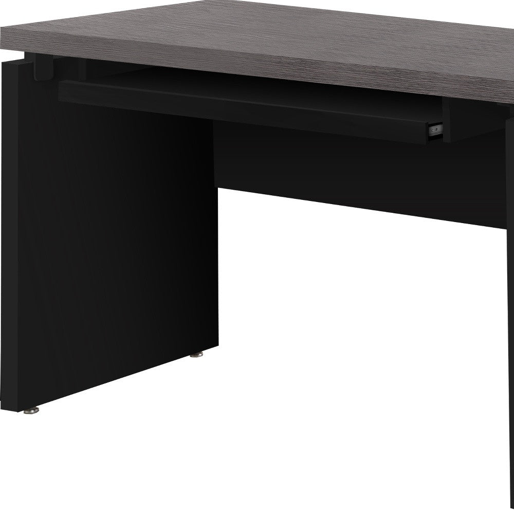 24" Gray and Black Computer Desk