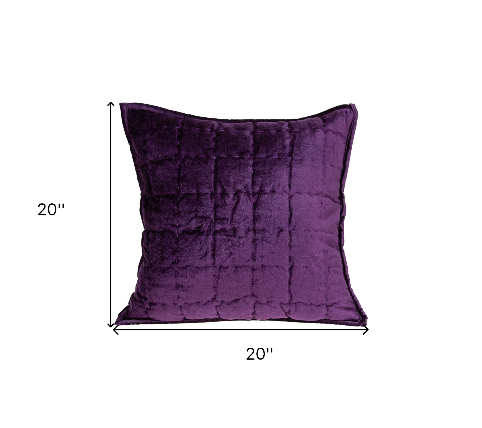 20" X 20" Purple Cotton Blend Zippered Pillow