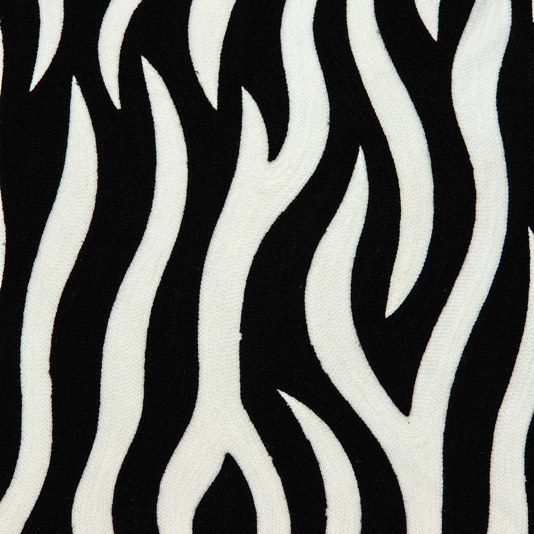 20" X 7" X 20" Transitional Black And White Zebra Pillow Cover With Poly Insert