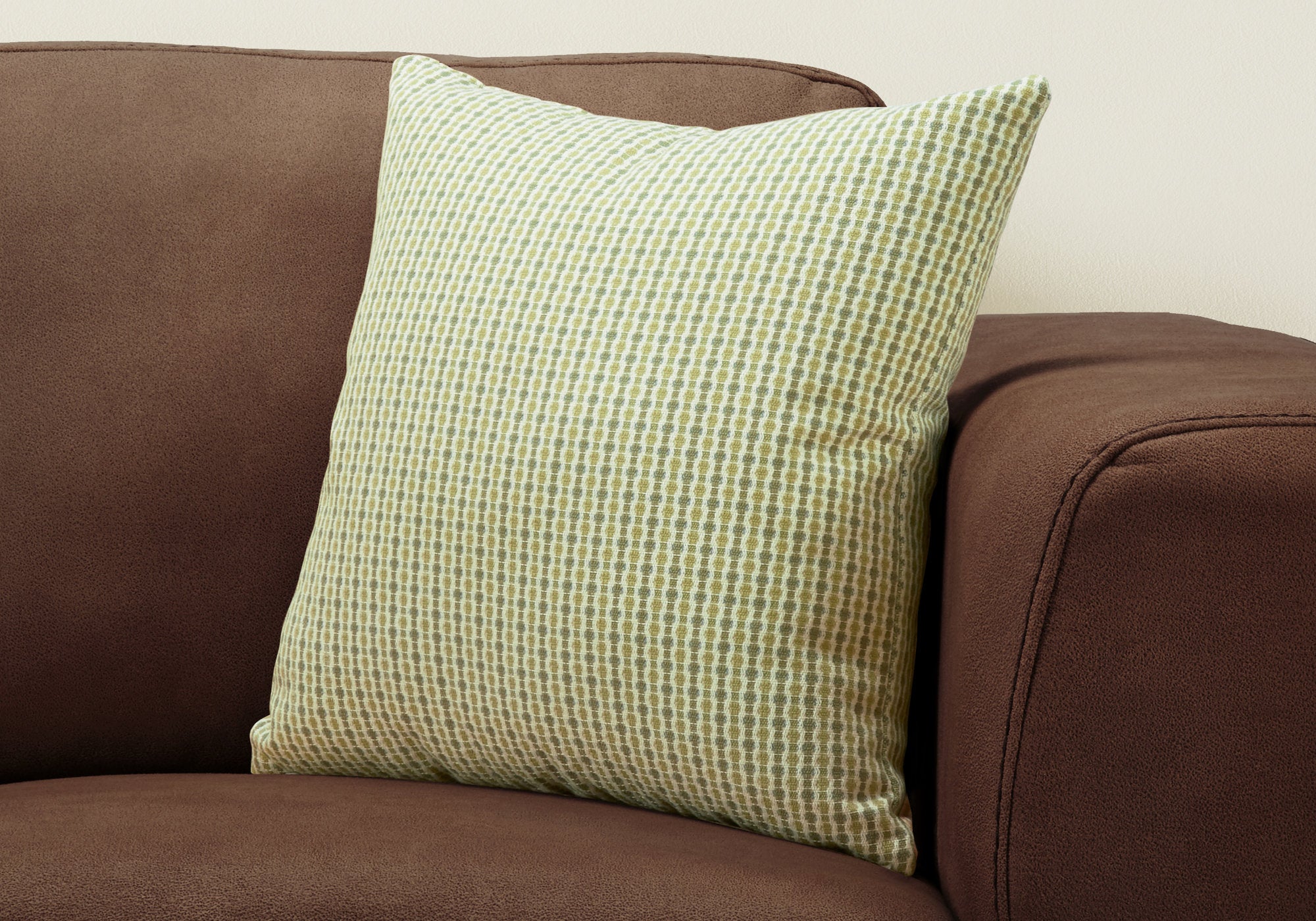 18" X 18" Taupe Polyester Striped Zippered Pillow