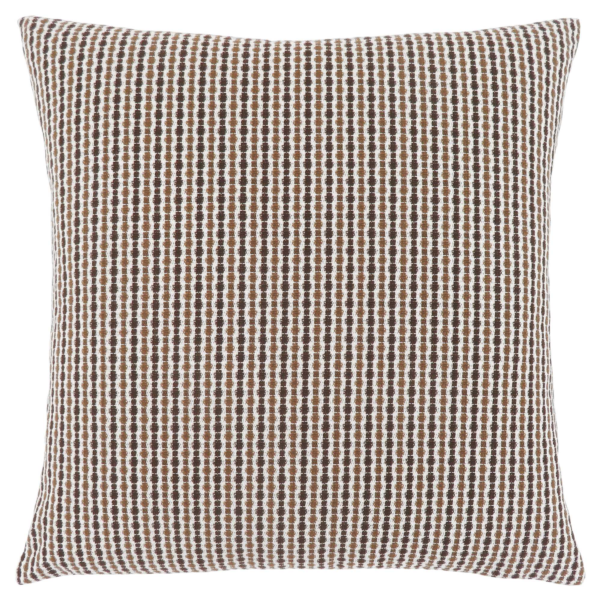 18" X 18" Taupe Polyester Striped Zippered Pillow