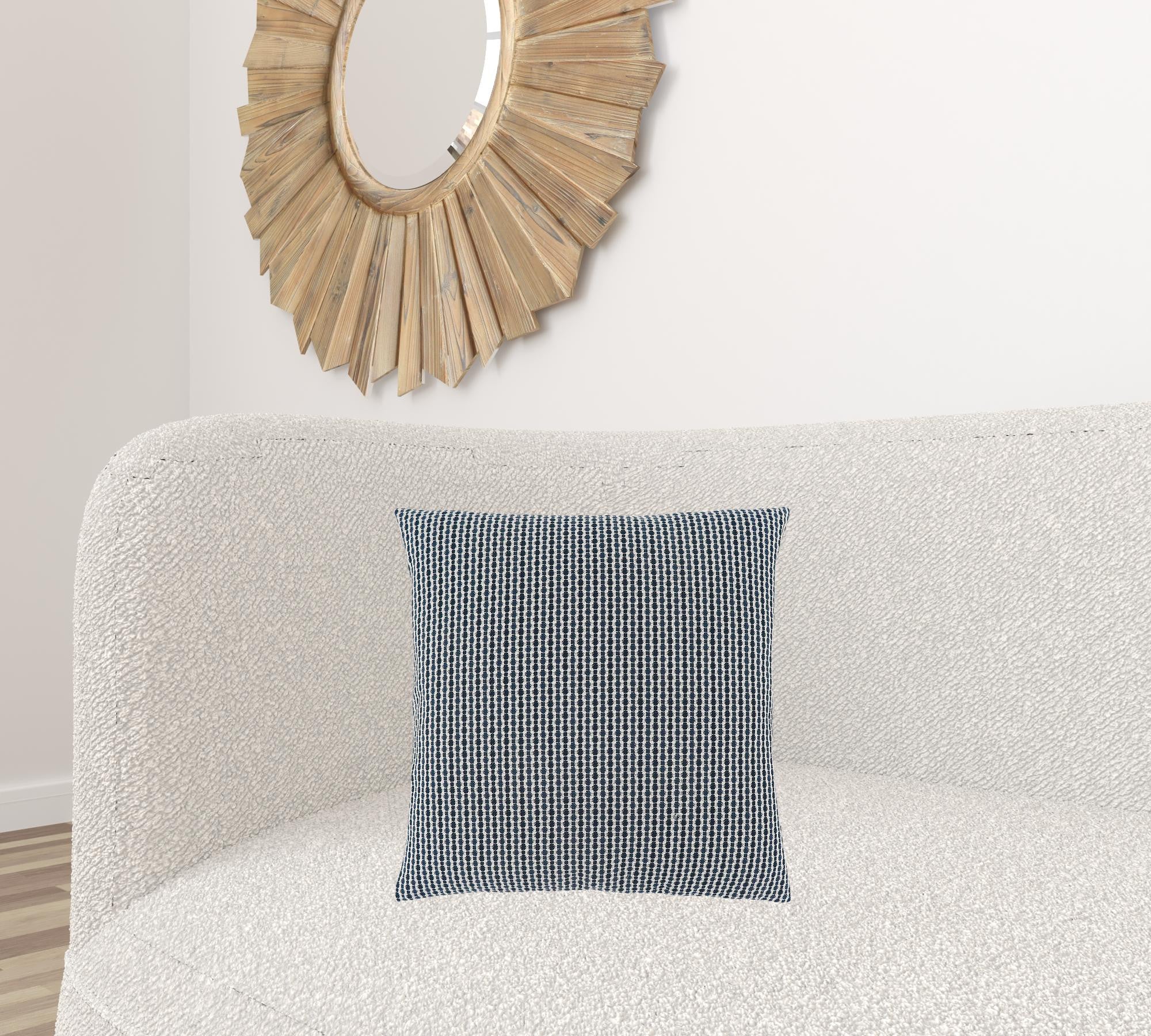 18" X 18" Taupe Polyester Striped Zippered Pillow