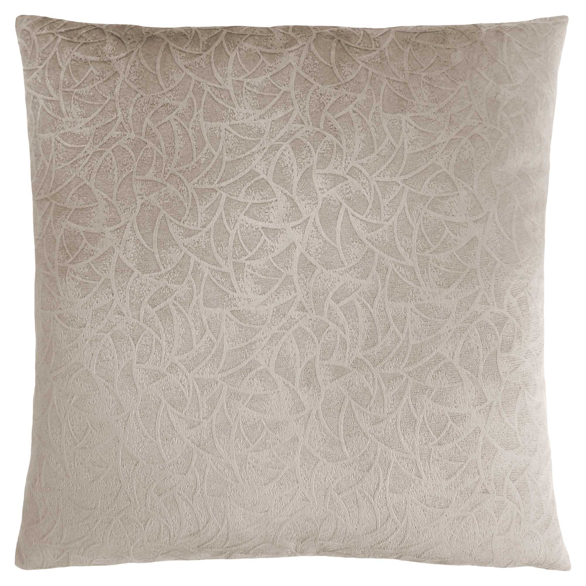 18" X 18" Taupe Velvet Polyester Abstract Zippered Pillow