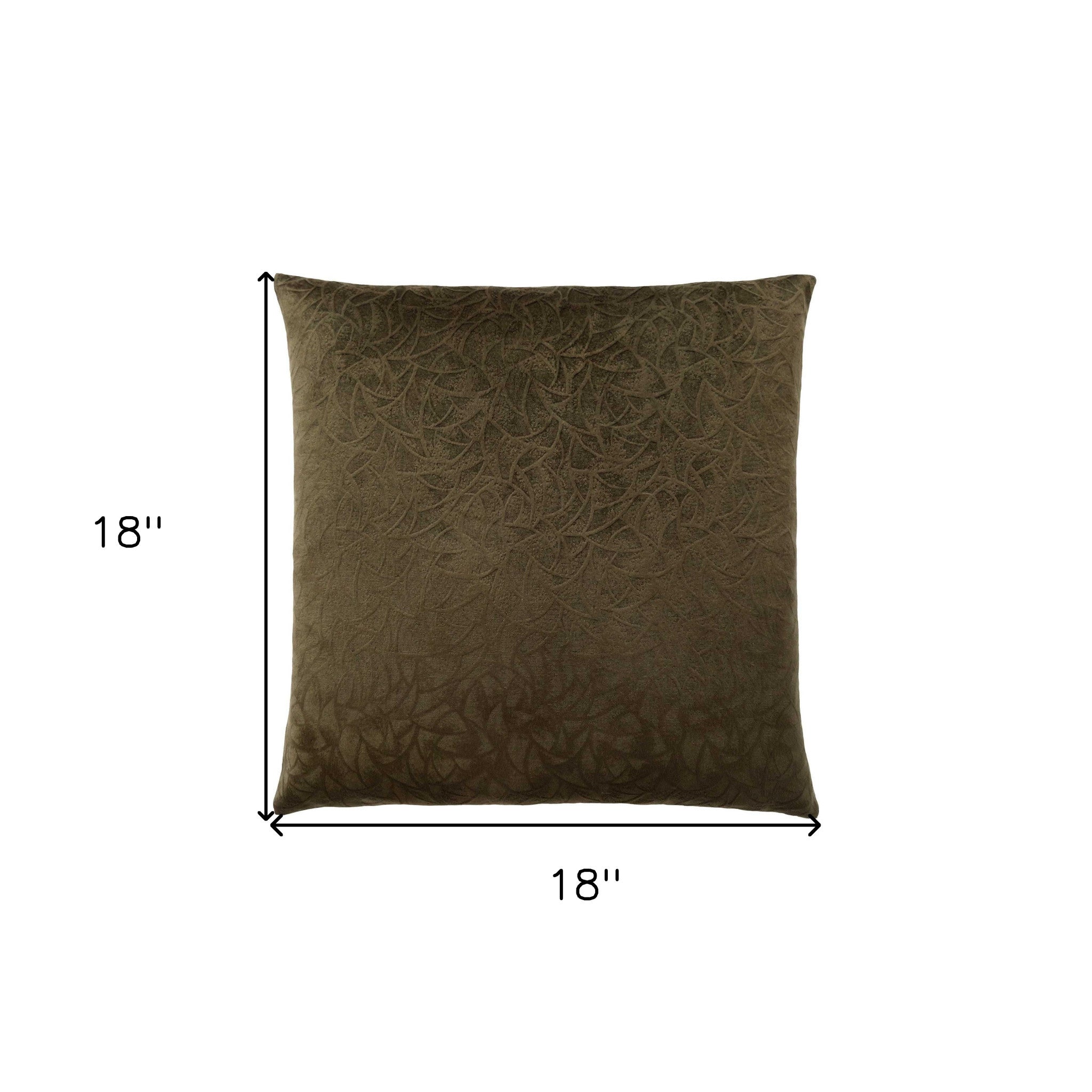 18" X 18" Taupe Velvet Polyester Abstract Zippered Pillow