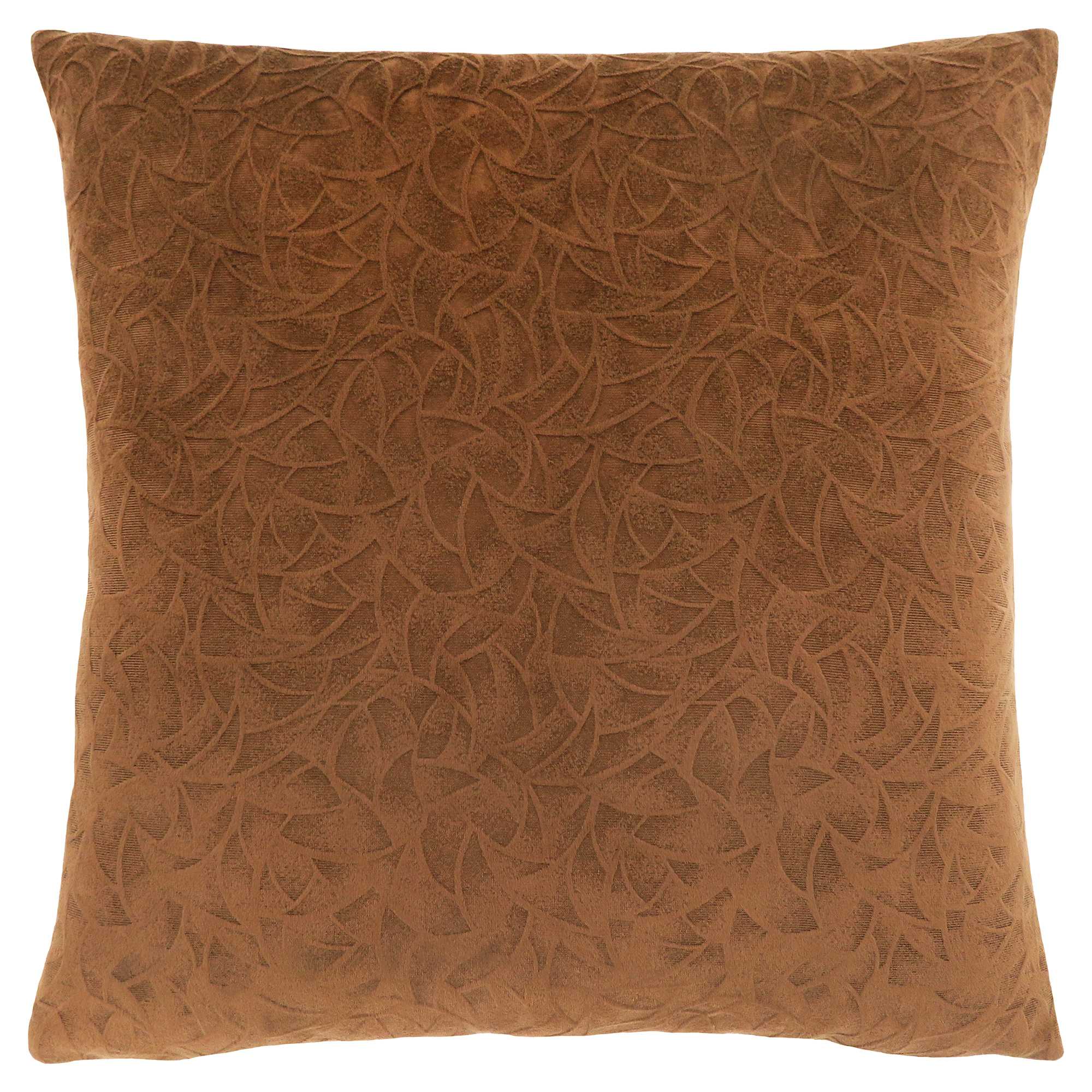 18" X 18" Taupe Velvet Polyester Abstract Zippered Pillow