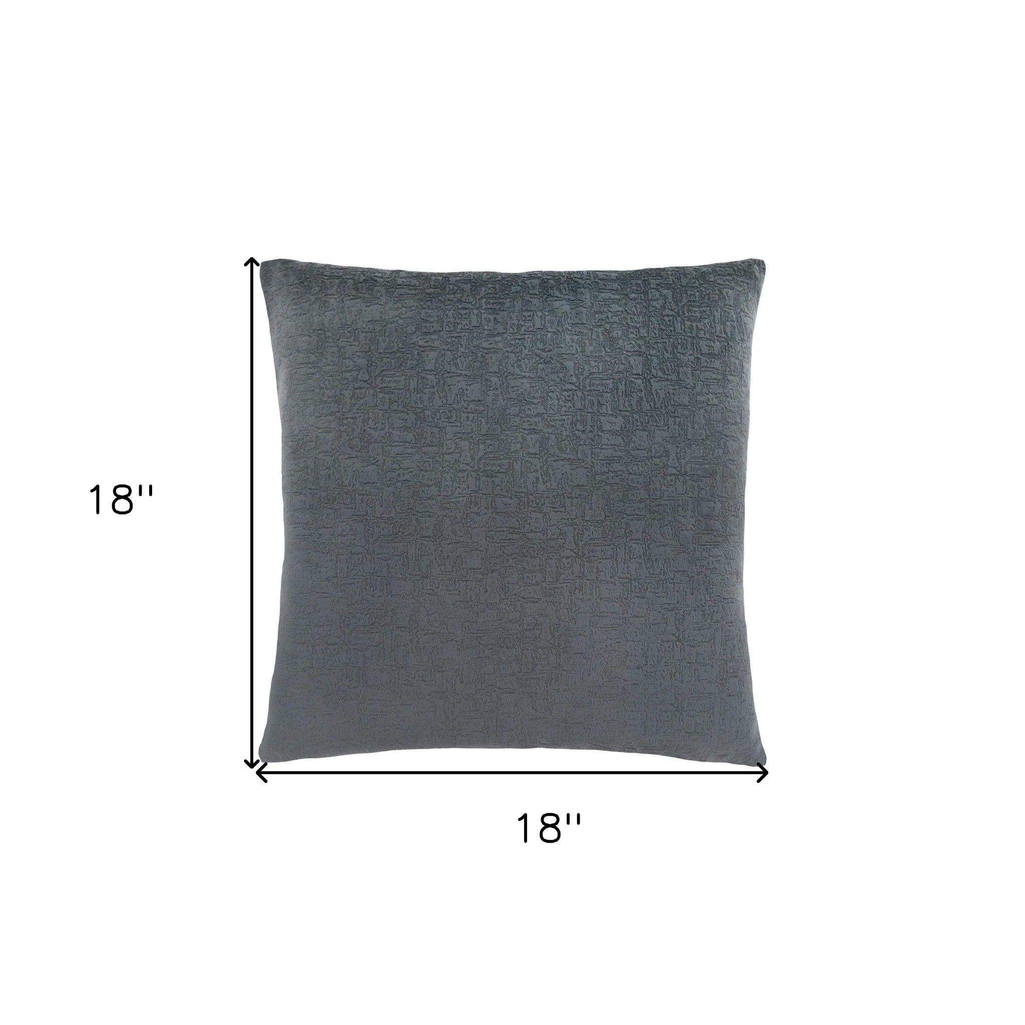 18" X 18" Gray Velvet Polyester Mosaic Zippered Pillow