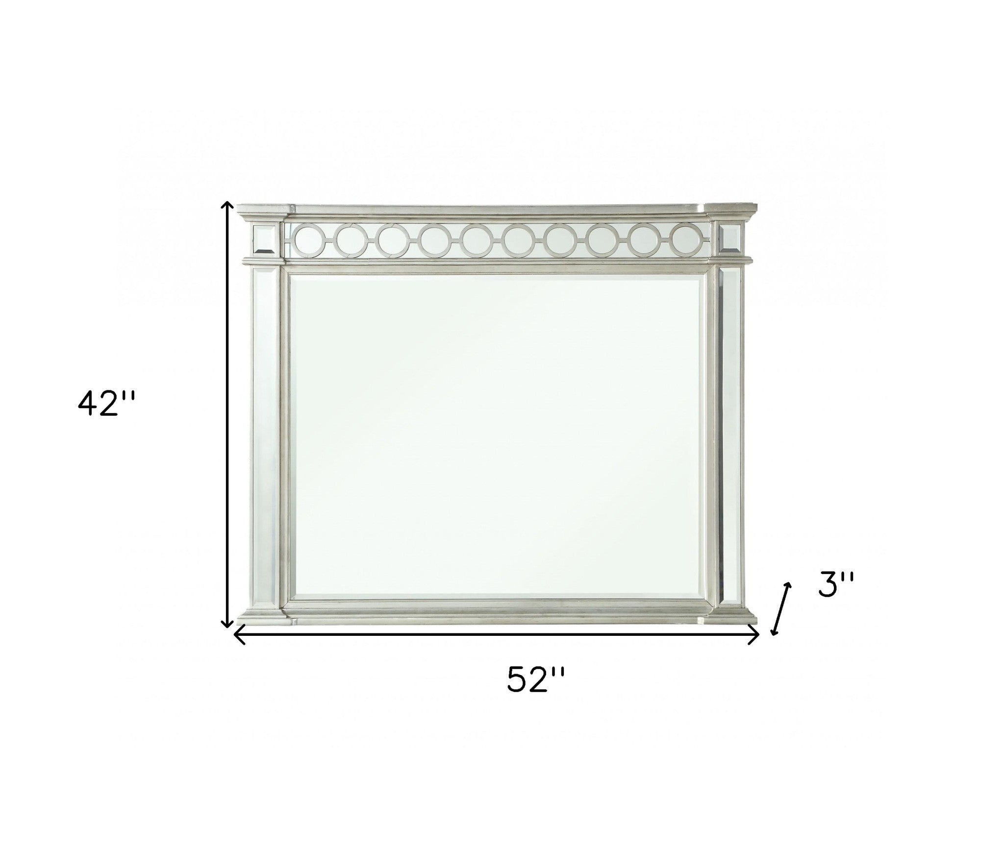 Silver Rectangle Dresser Mirror