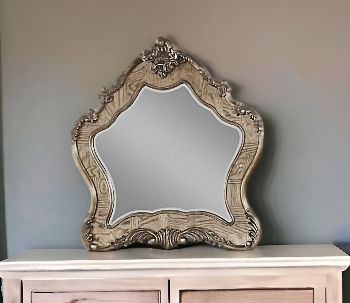 3" X 46" X 48" Vintage Oak Wood Mirror