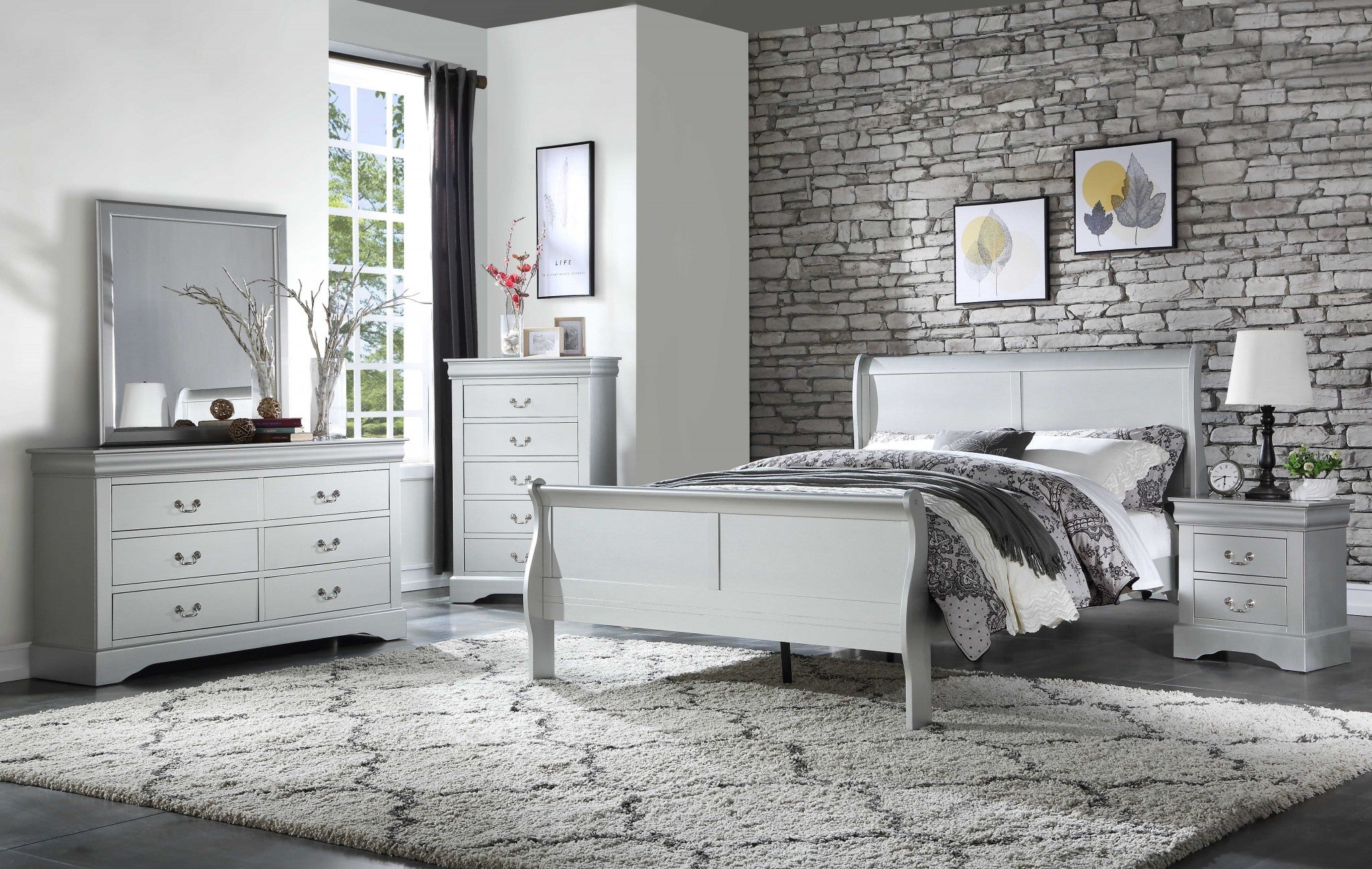 Off White Solid Wood Twin Bed Frame