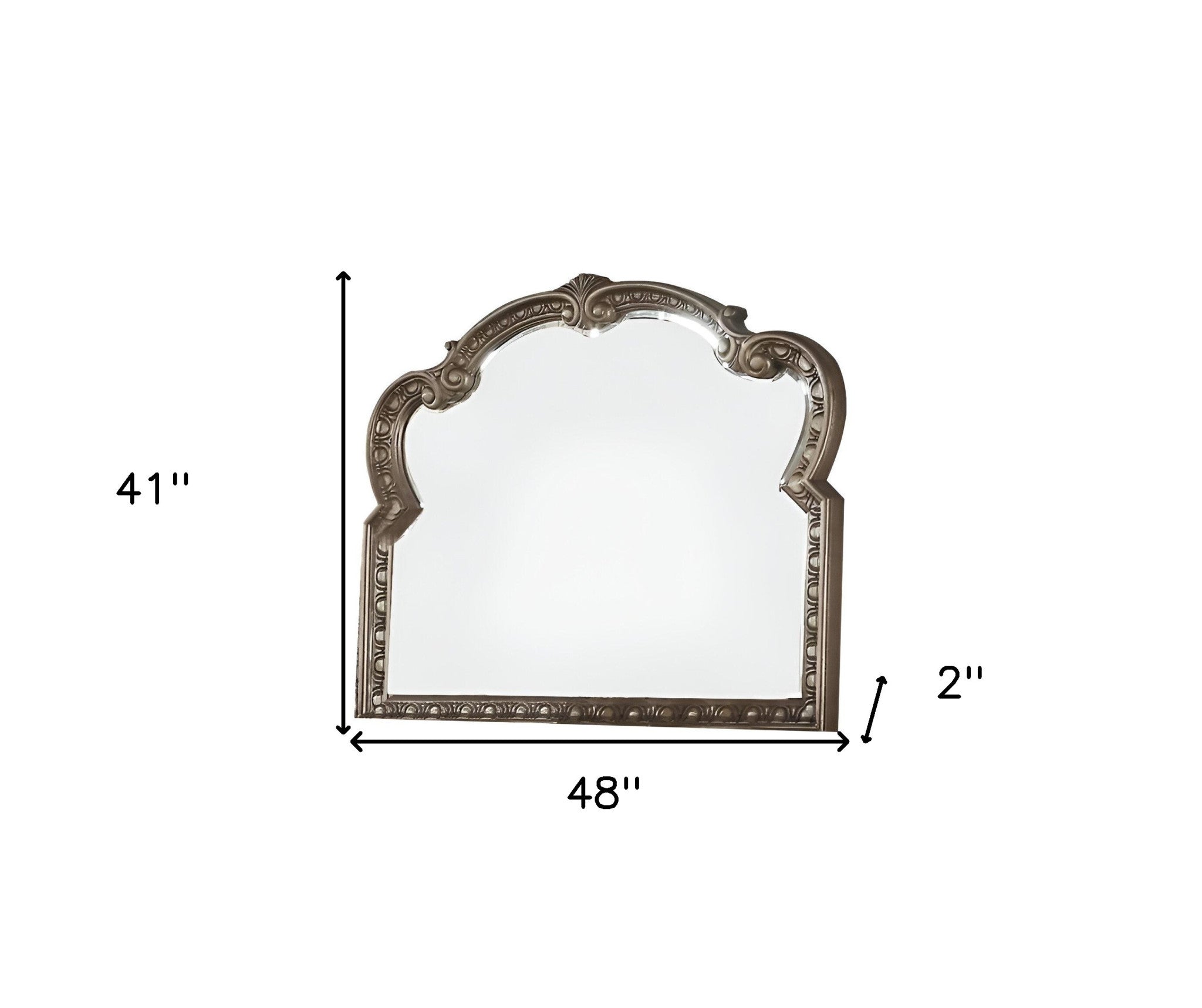 41" Champagne Irregular Framed Accent Mirror