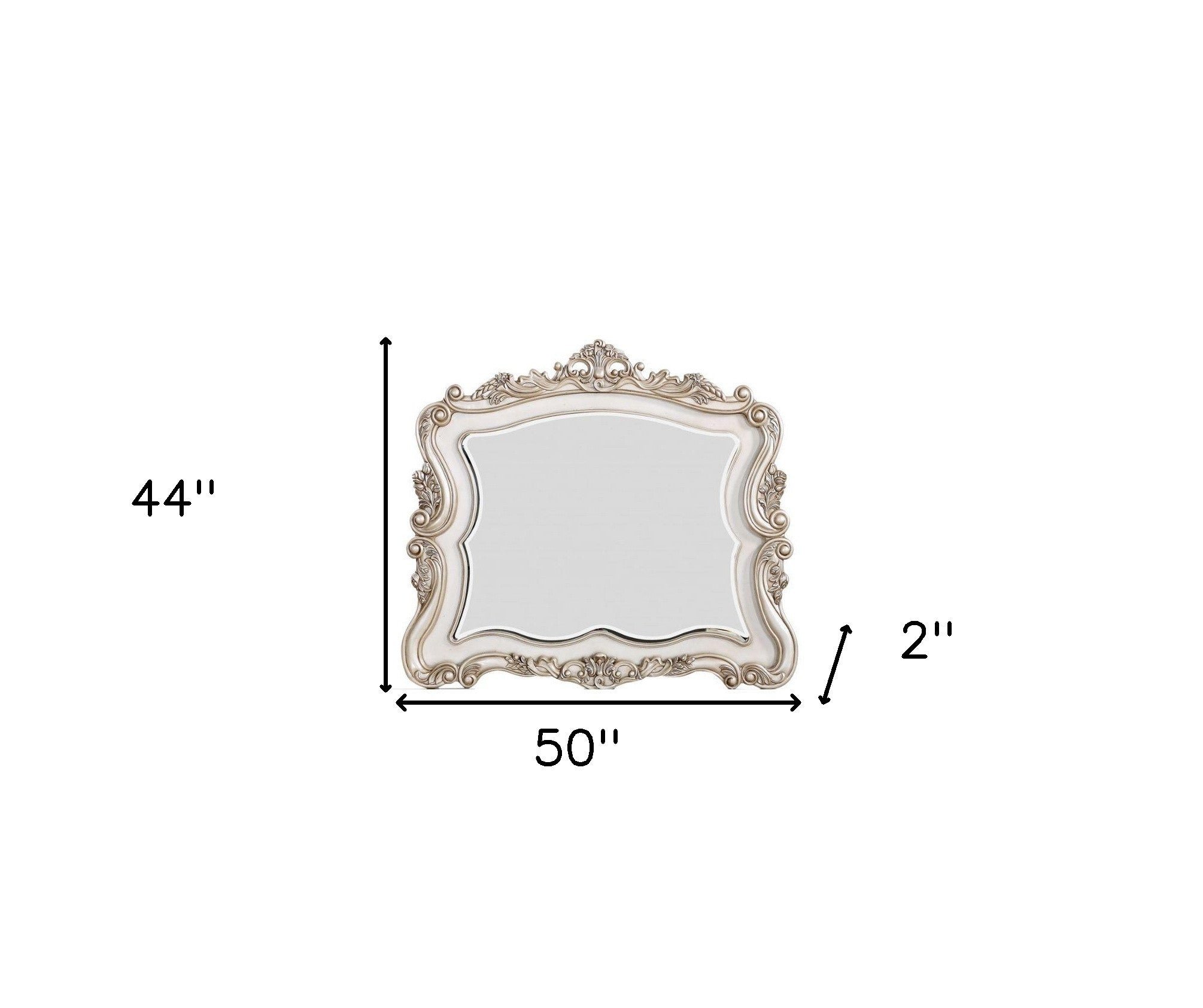 White Novelty Dresser Solid Wood Mirror