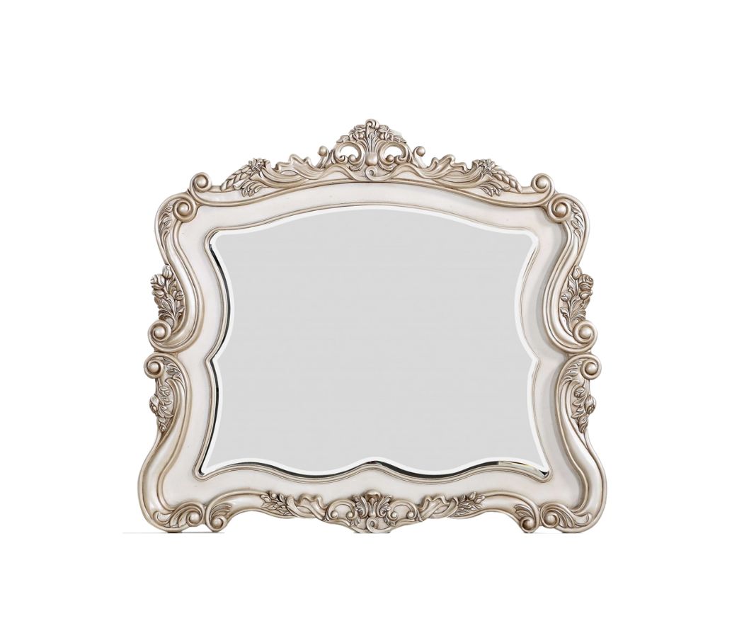 White Novelty Dresser Solid Wood Mirror