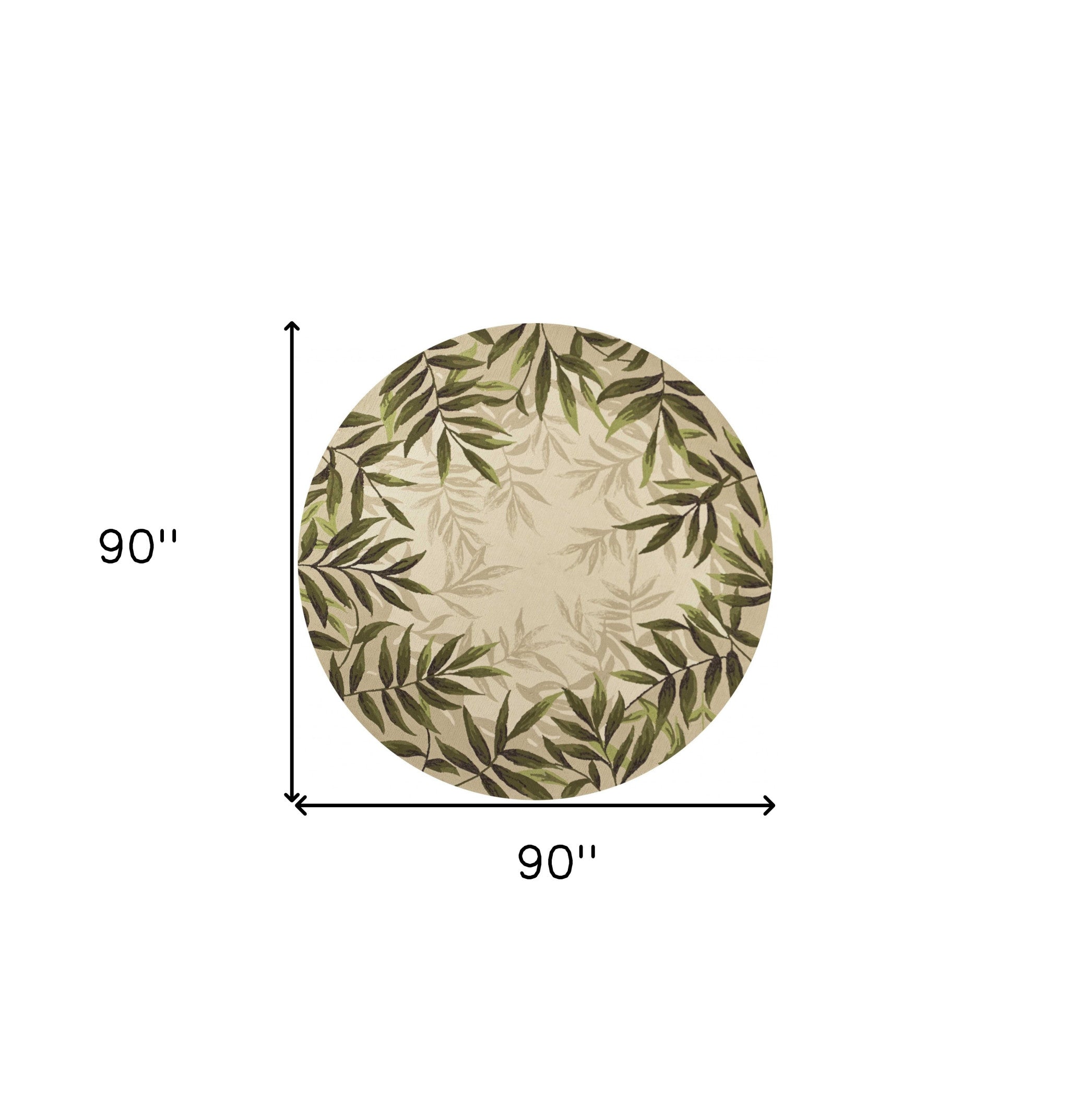 8' Sand Beige Hand Hooked Uv Treated Bordered Coastal Sea Grass Round Indoor Outdoor Area Rug