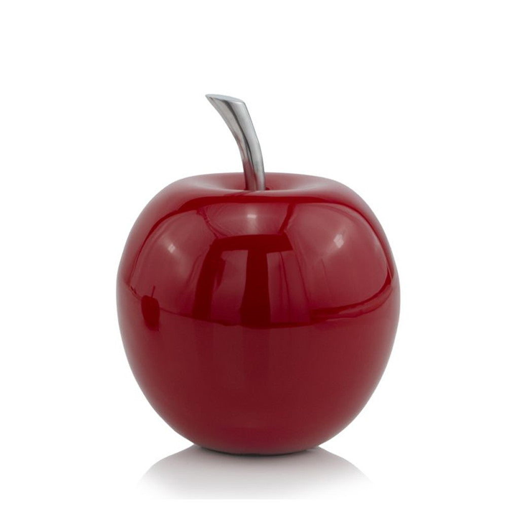 11" Red and Silver Aluminum Decorative Apple