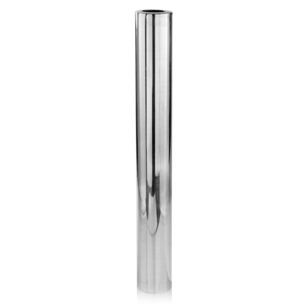 40" Silver Aluminum Cylinder Table Vase