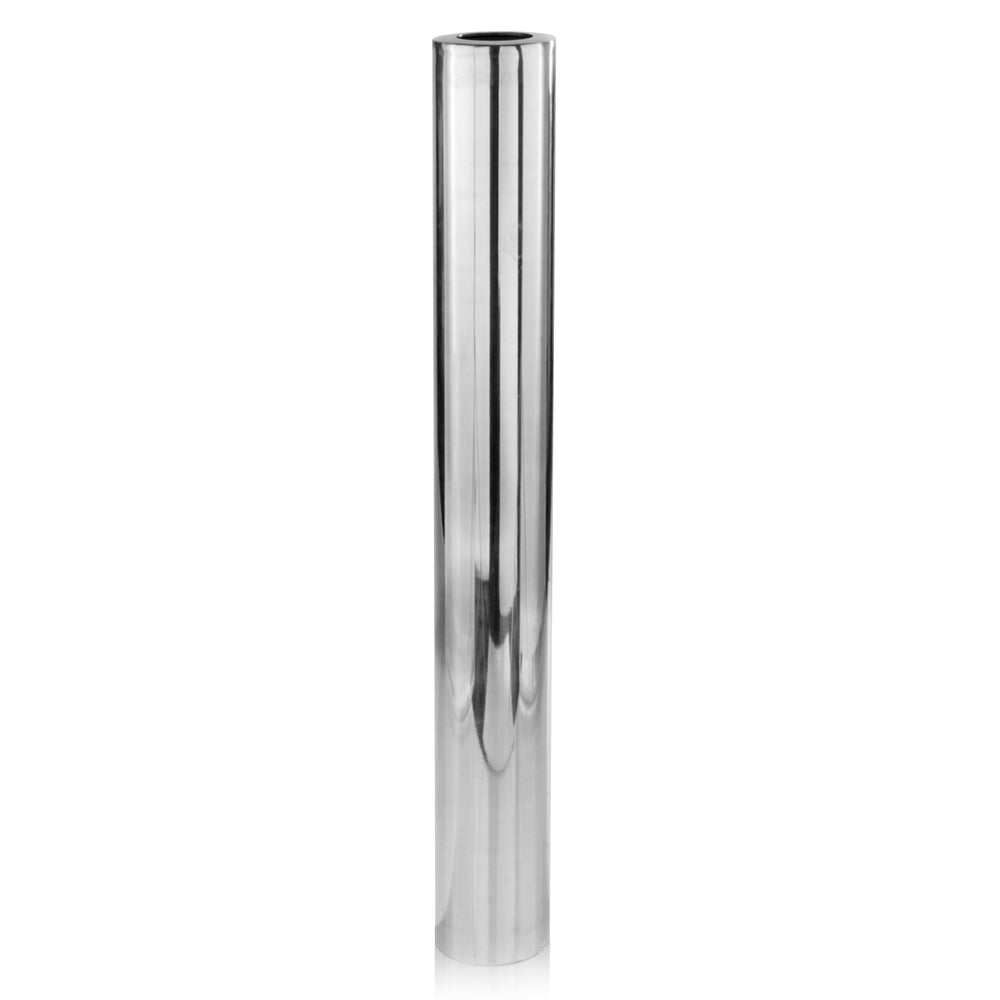 40" Silver Aluminum Cylinder Table Vase