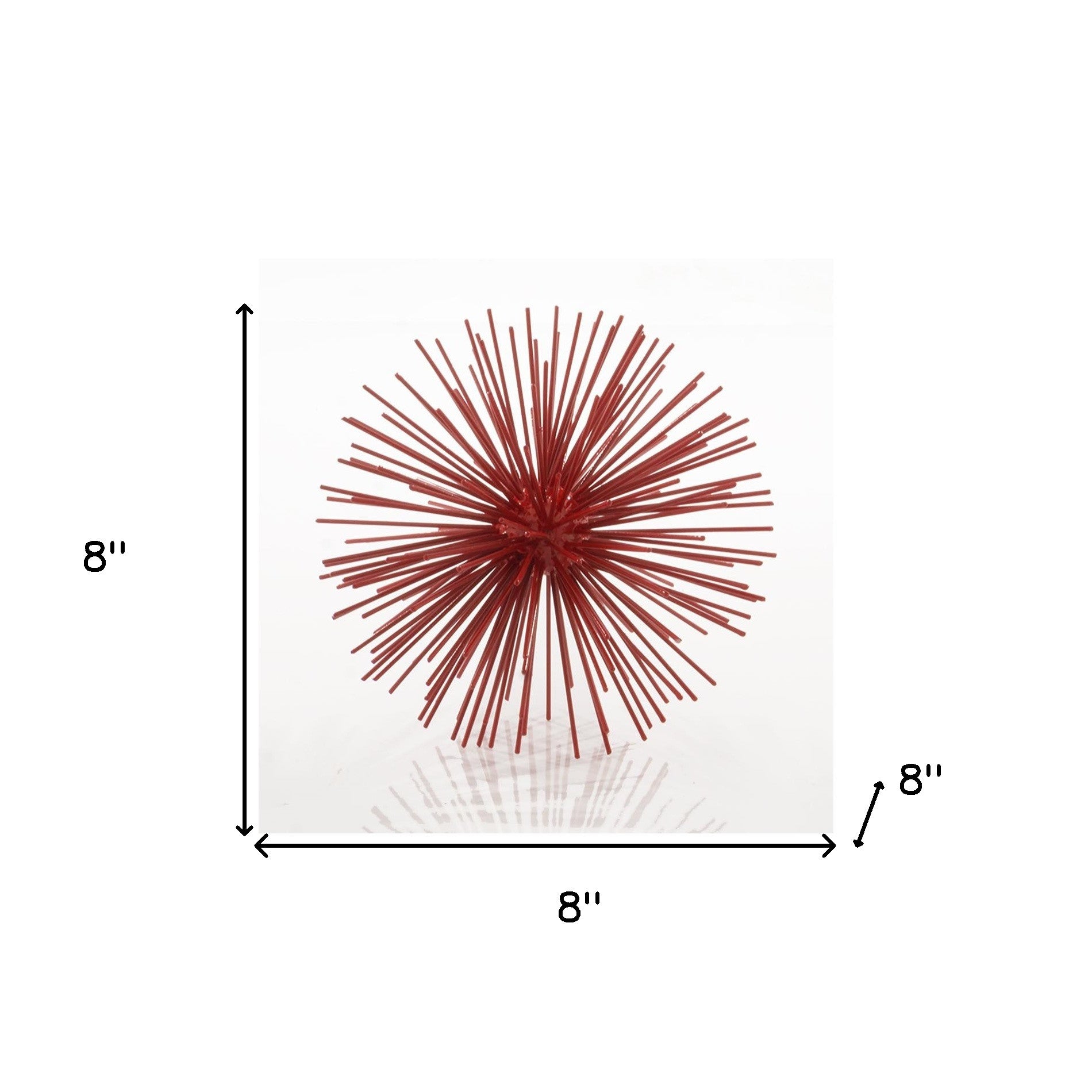 8" X 8" X 8" Red Medium Spiked Sphere