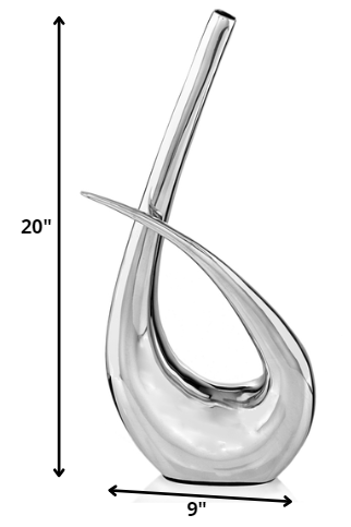 20" Aluminum Silver Novelty Table Vase