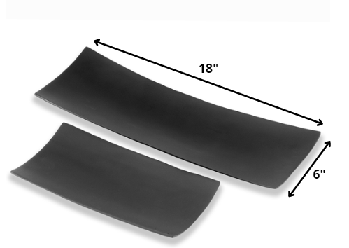 6" X 18" X 2" Black Long Trays Set Of 2