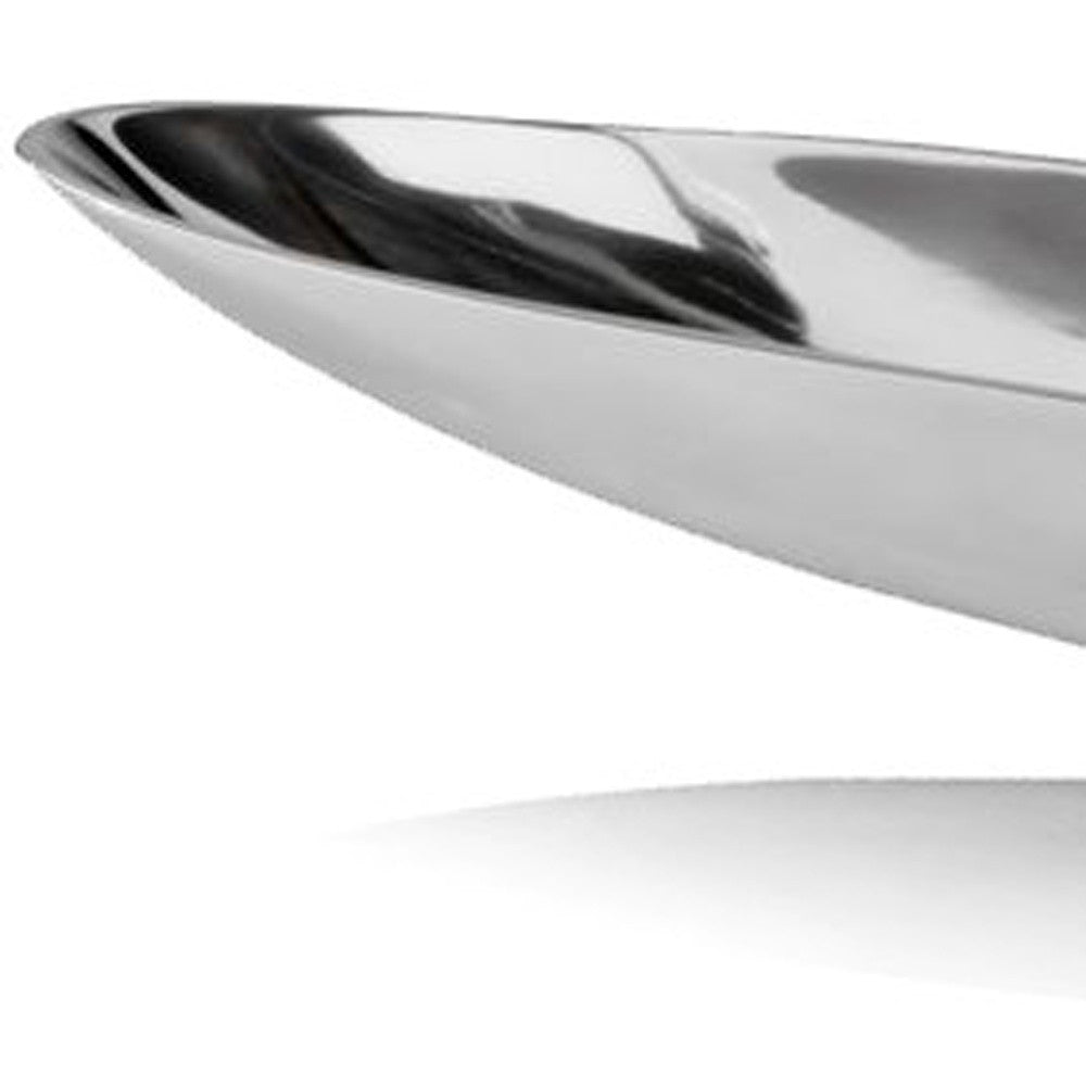 32" Contempo Shiny Silver Long Boat Tray