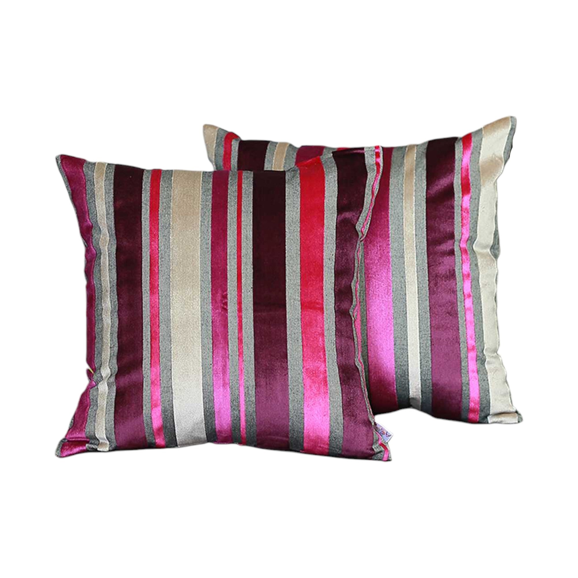 Set Of 2 Purple Varigated Stripe Decorative Pillow Covers