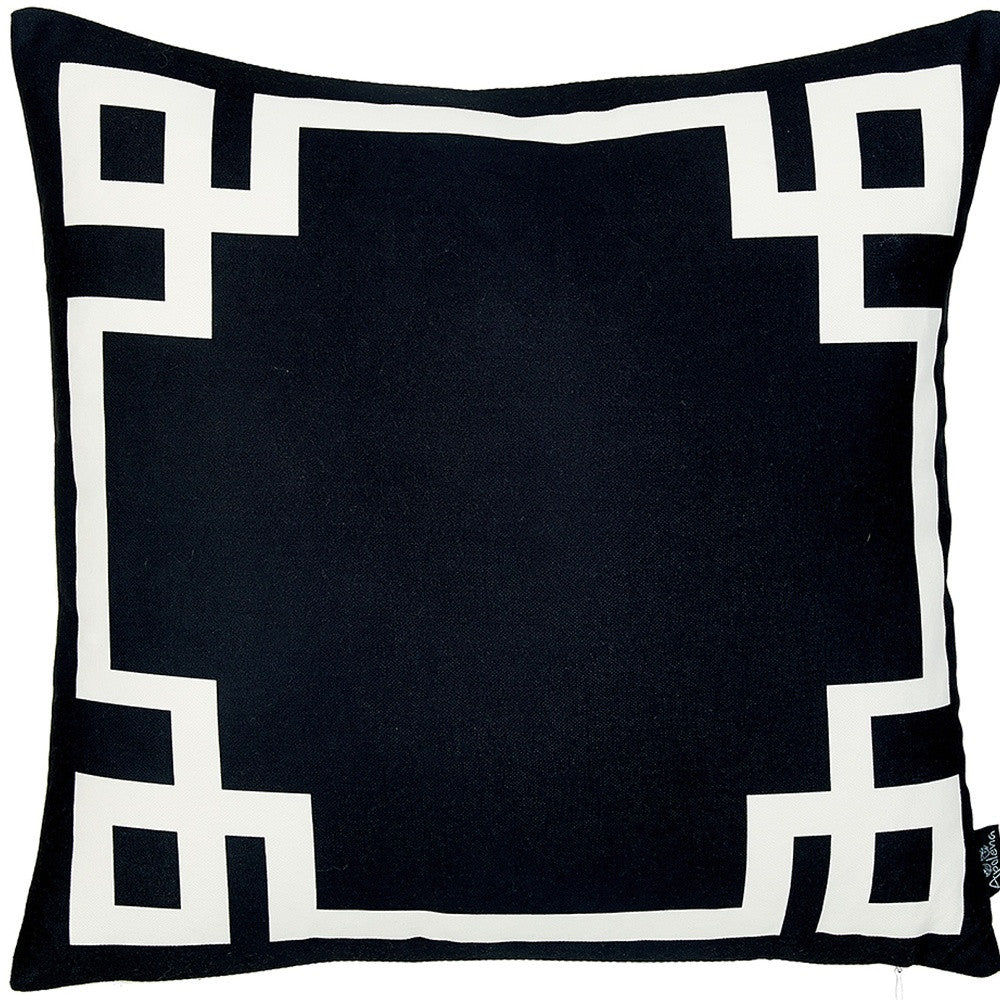 18" Black and White Throw Pillow Cover