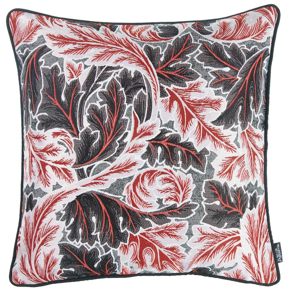 17" Red and White Throw Pillow Cover