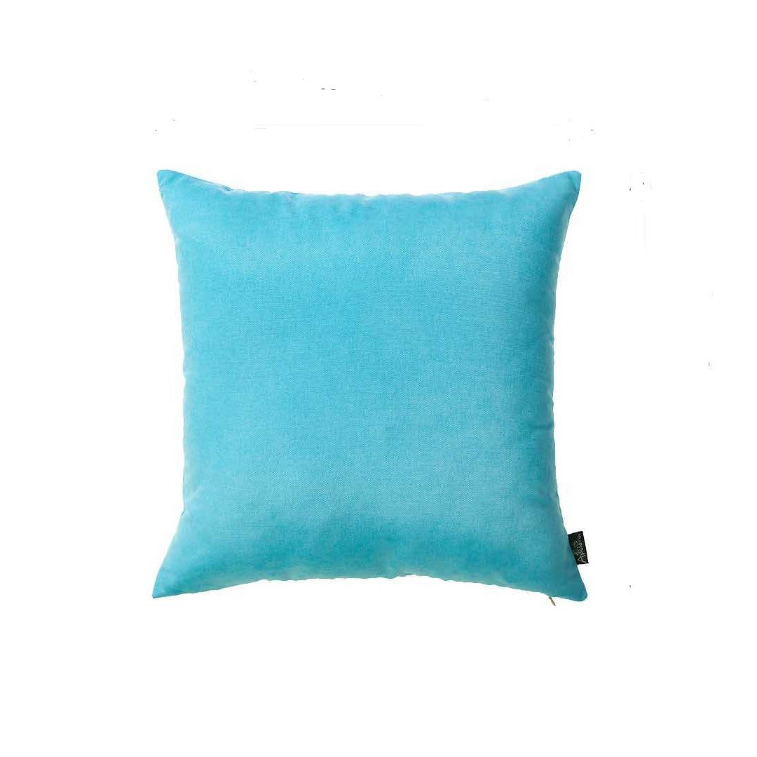 Set Of 2 Aqua Blue Brushed Twill Decorative Throw Pillow Covers