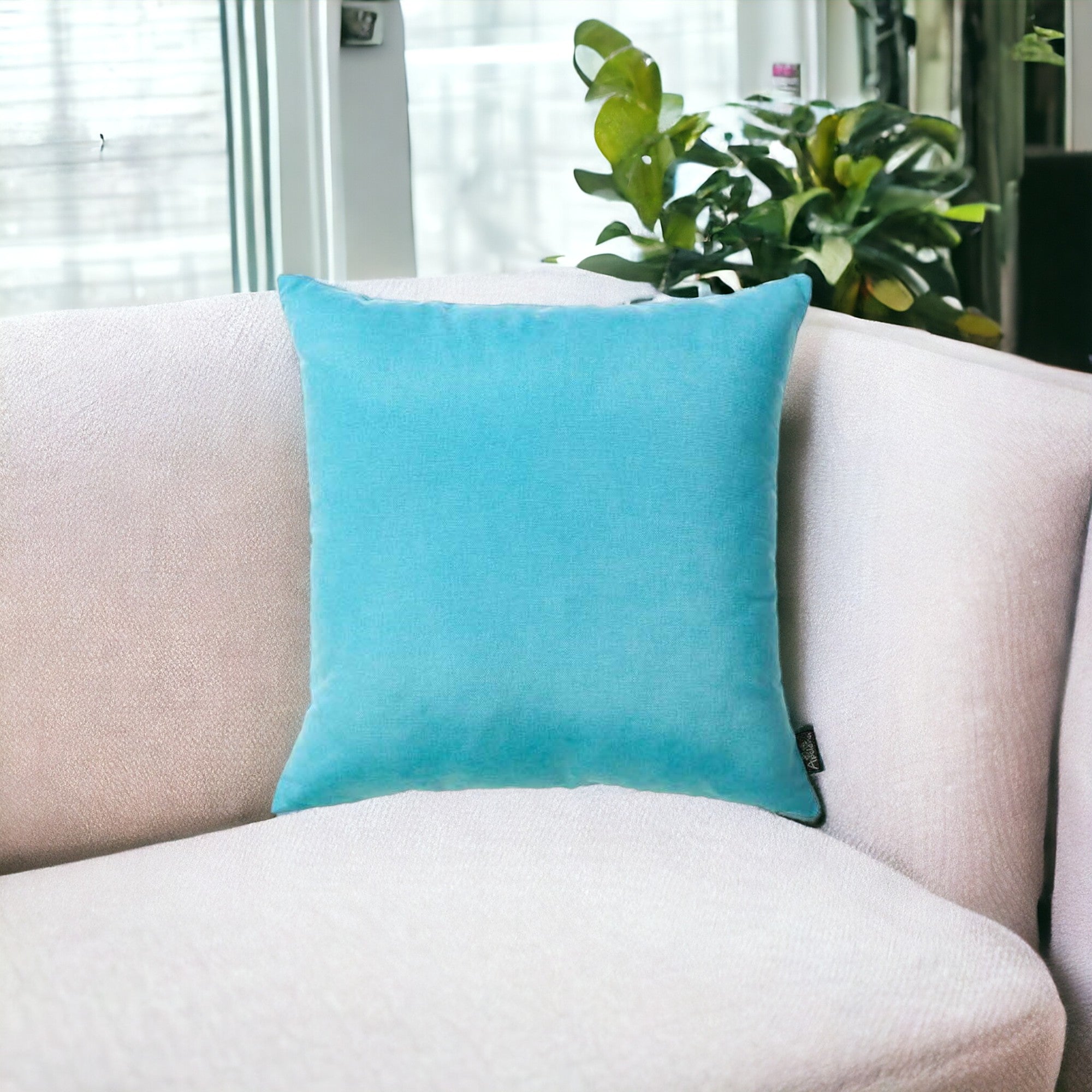 Set of Two Aqua Throw Pillow Cover