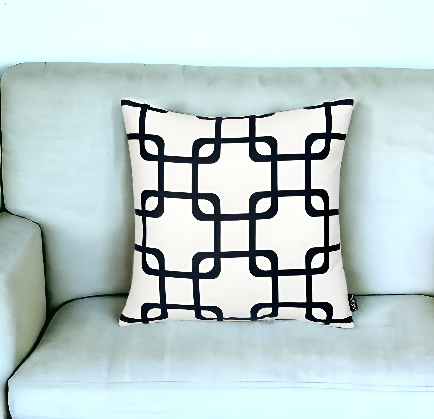 18" Black and White Throw Pillow Cover