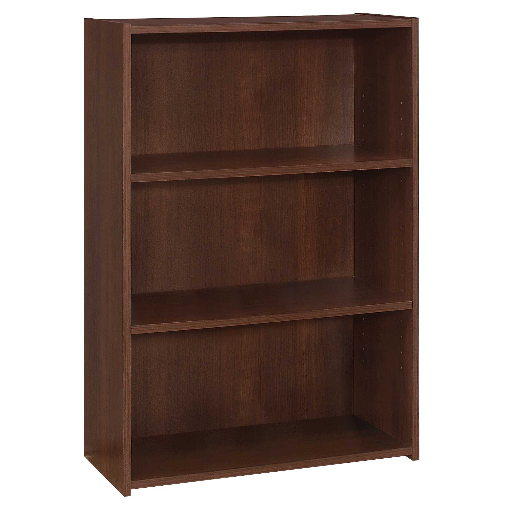 36" Brown Wood Adjustable Bookcase