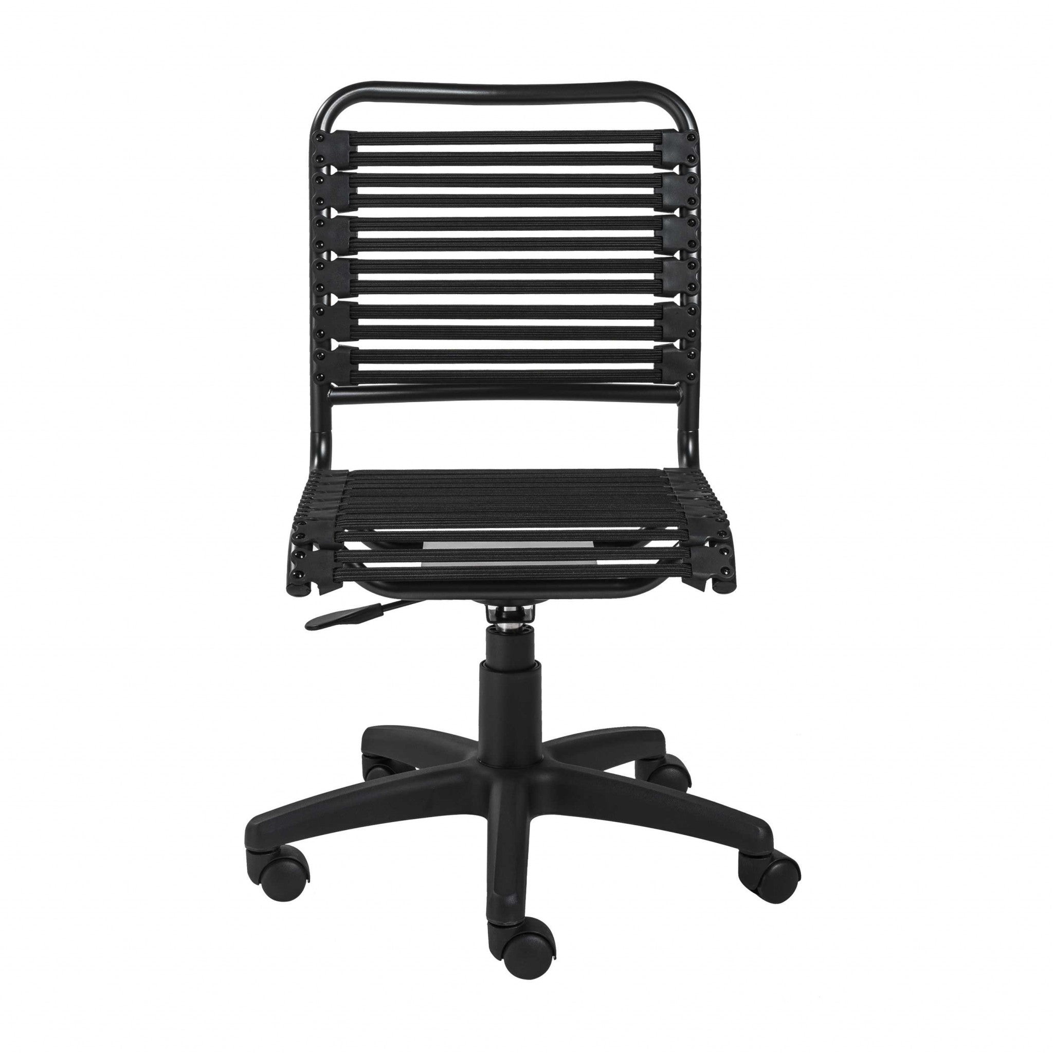 Black Adjustable Swivel Bungee Rolling Office Chair