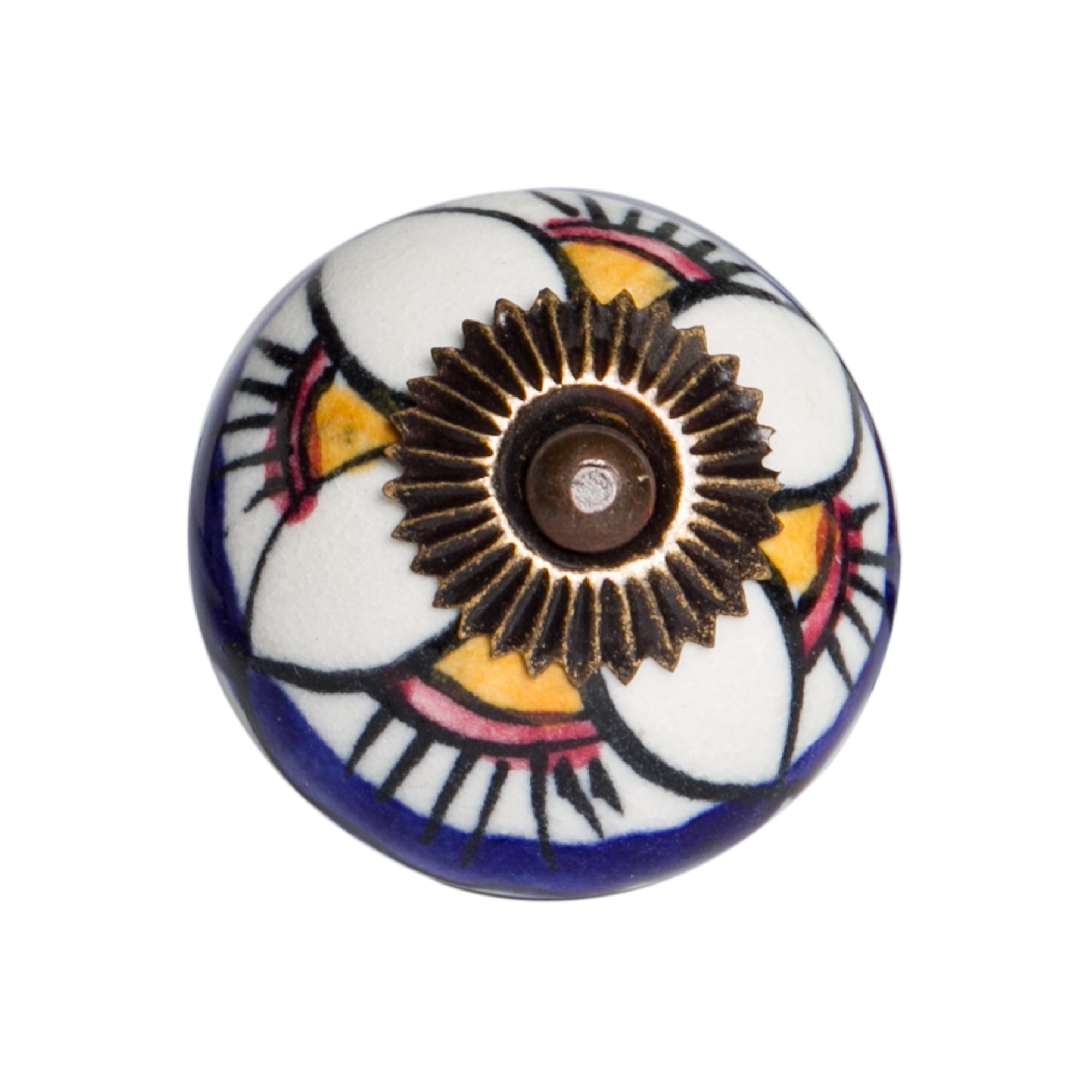 1.5" X 1.5" X 1.5" Ceramic Metal Multicolor 12 Pack Knob