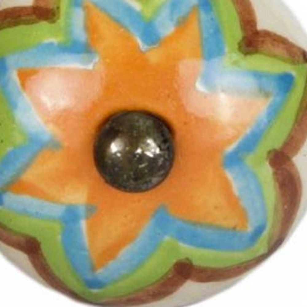 1.5" X 1.5" X 1.5" Ceramic Metal Multicolor 12 Pack Knob