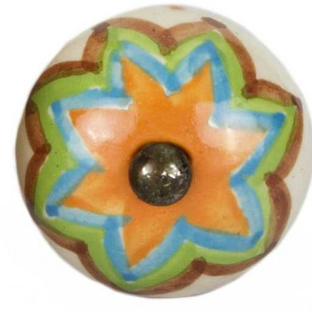 1.5" X 1.5" X 1.5" Ceramic Metal Multicolor 12 Pack Knob