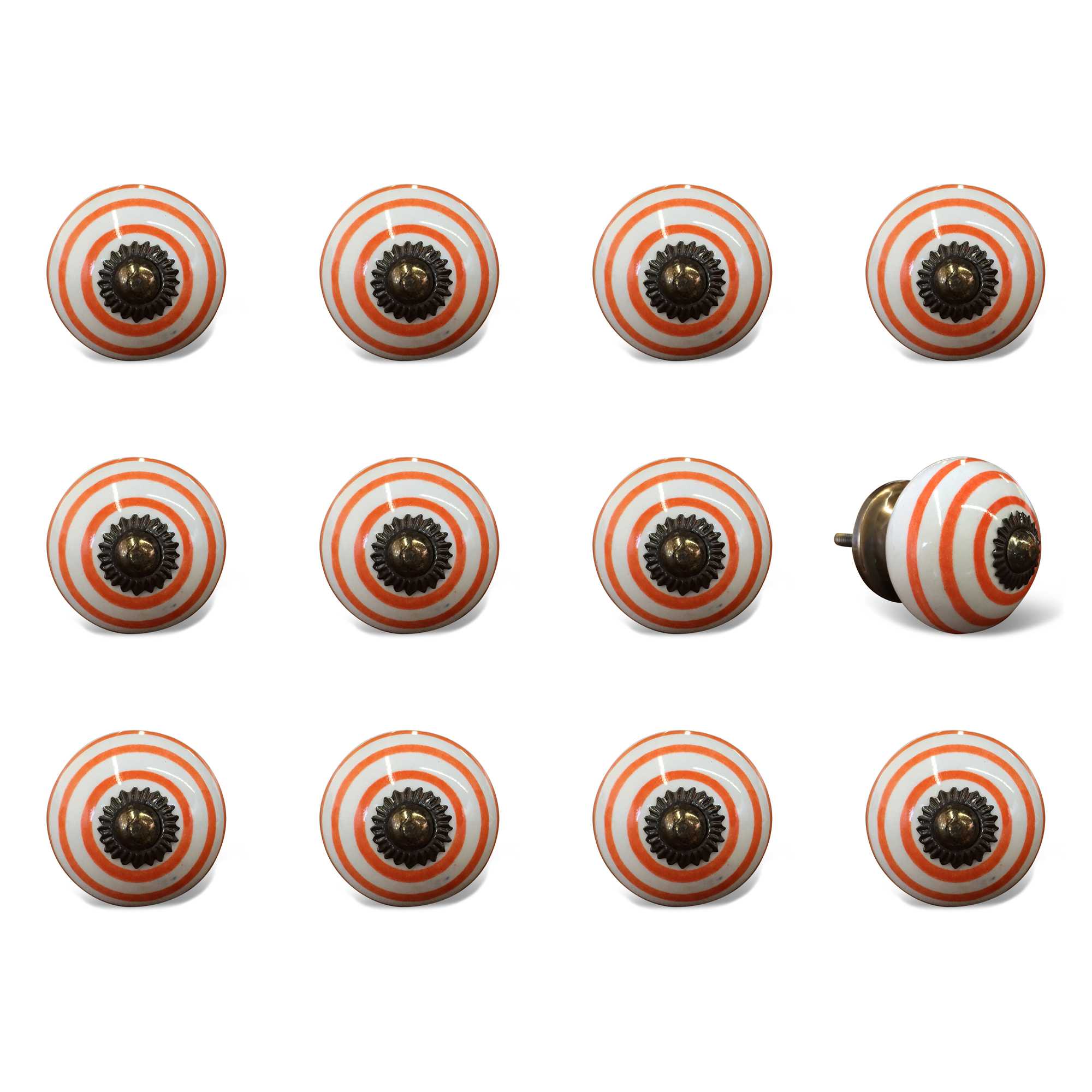 1.5" X 1.5" X 1.5" Ceramic Metal Multicolor 12 Pack Knob